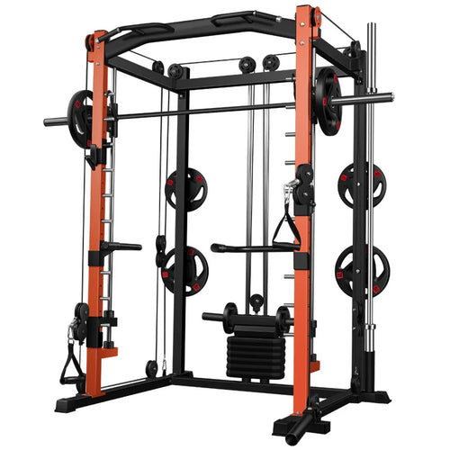Multi Functional Home Gym Equipment Pull up Bar Pulley Cable Smith Machine Squat Rack